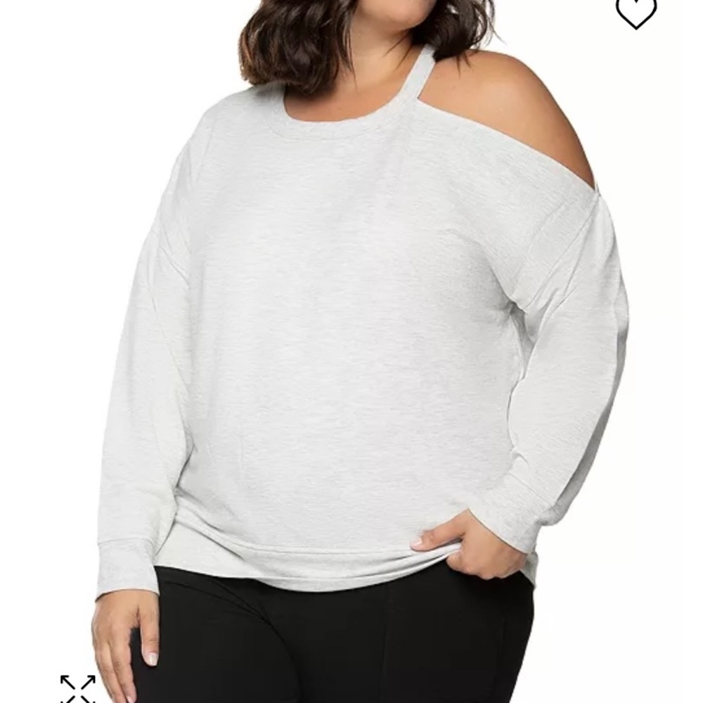 Black Tape cold shoulder sweat shirt. Gray NWT/ Size Small